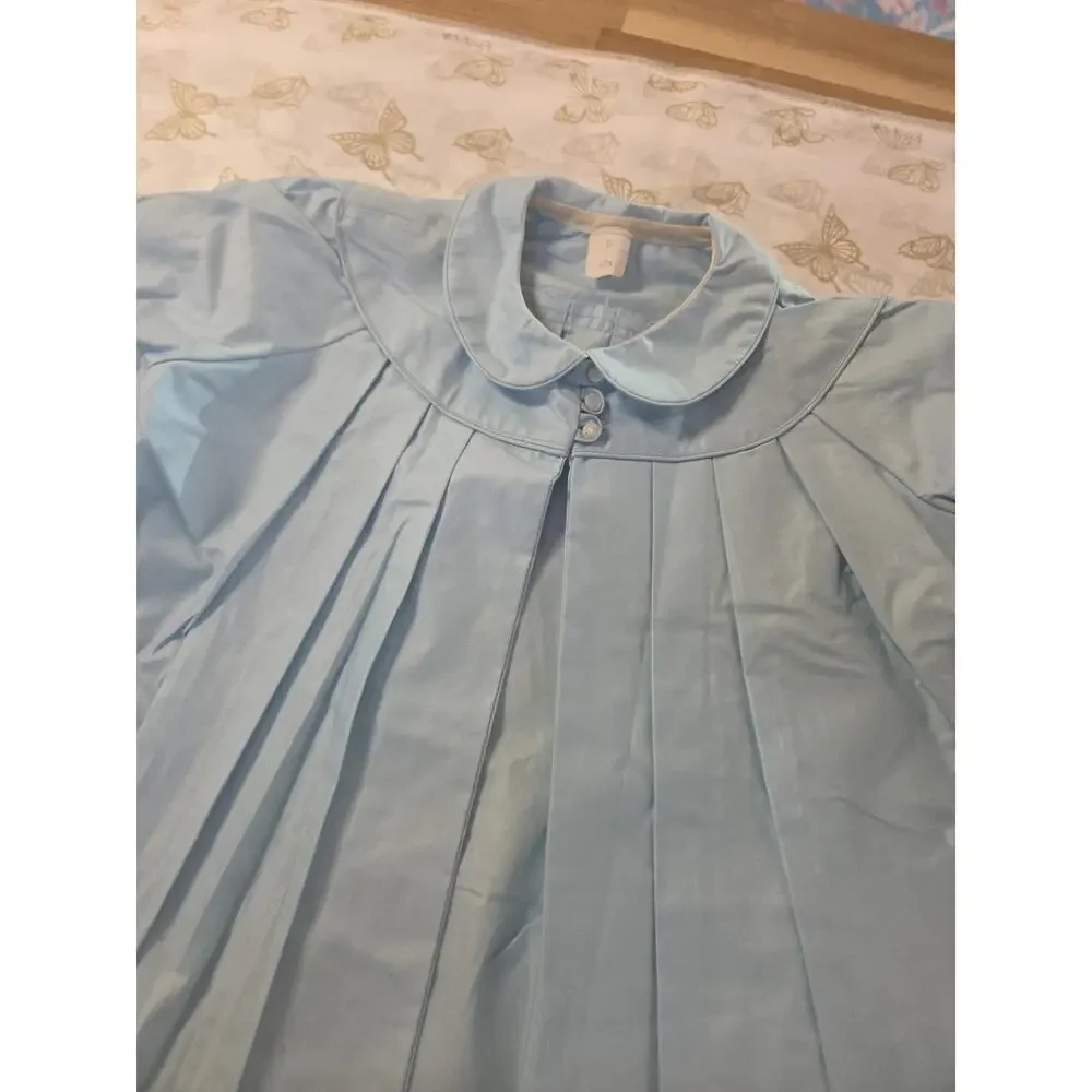 Vintage Pleated 1950s Baby Coat 6 Mos Blue